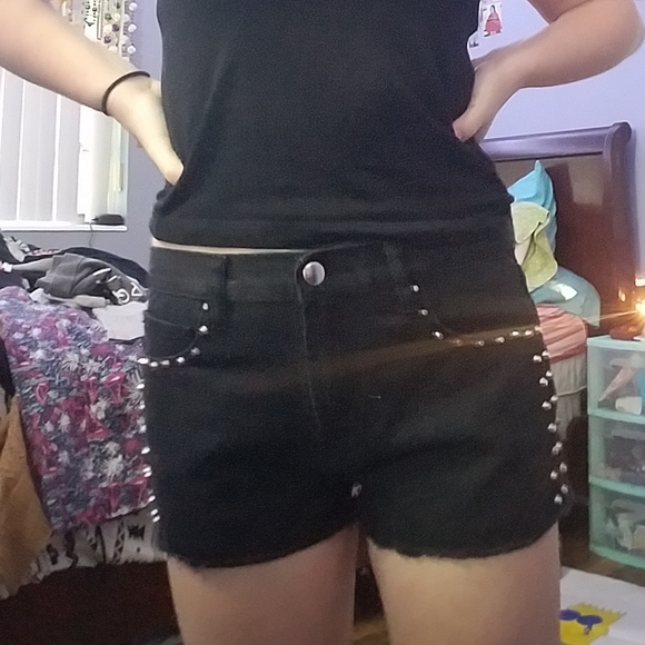 NWT rhinestone black shorts - Picture 1 of 1